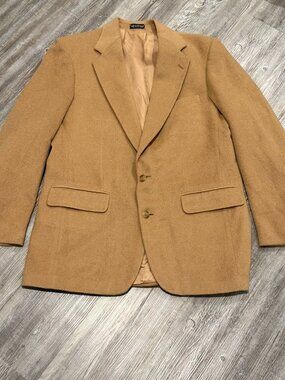 Vintage Chereskin Men's Camel Hair Blend Sport Coat Blazer Size 42 L Long